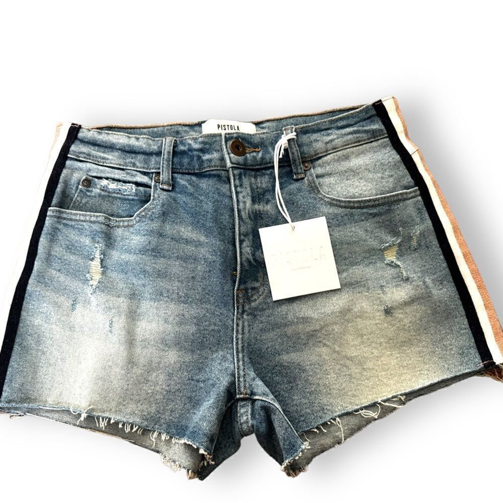 PISTOLA Winston High Rise Cut Off Jean Shorts Size 28 New with Tags MSRP $110